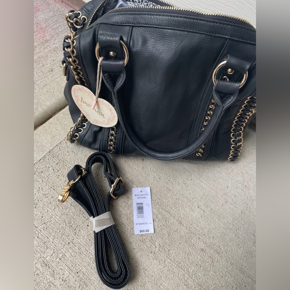 Imoshion Black Capital Satchel Bag Womens Handbag